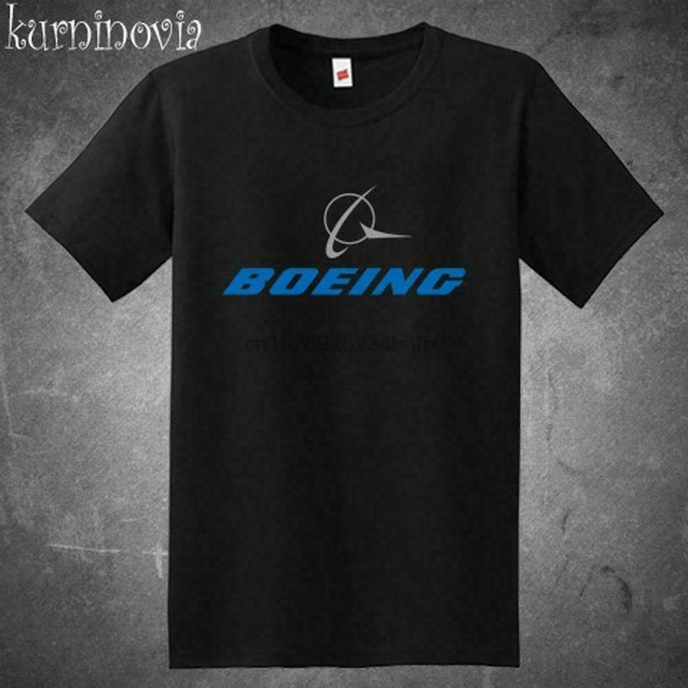 Новая мужская черная рубашка с логотипом американского самолета BOEING размеры США
