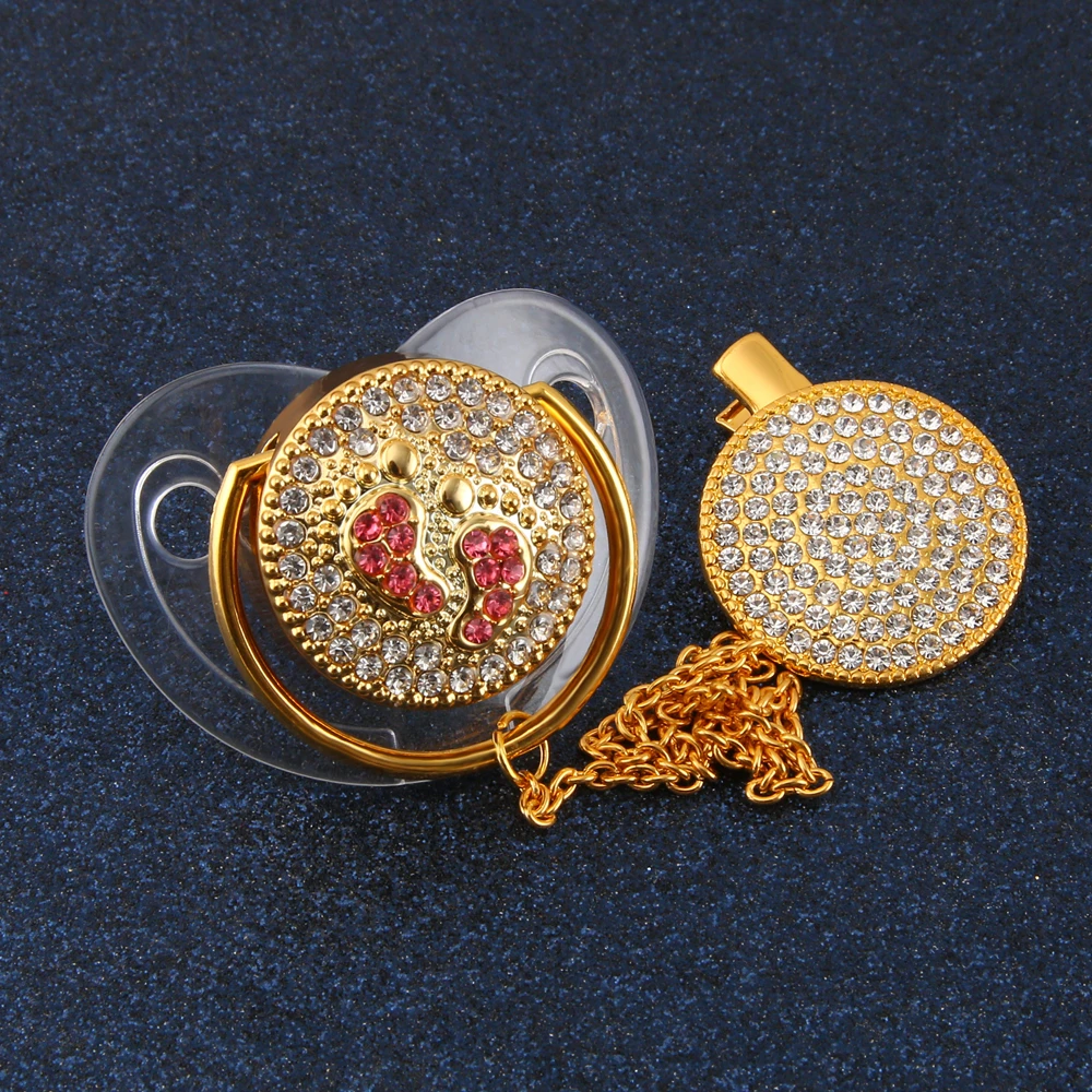 Роскошные Детские Bling соску со стразами белый жемчуг кристалл Ортодонтическая