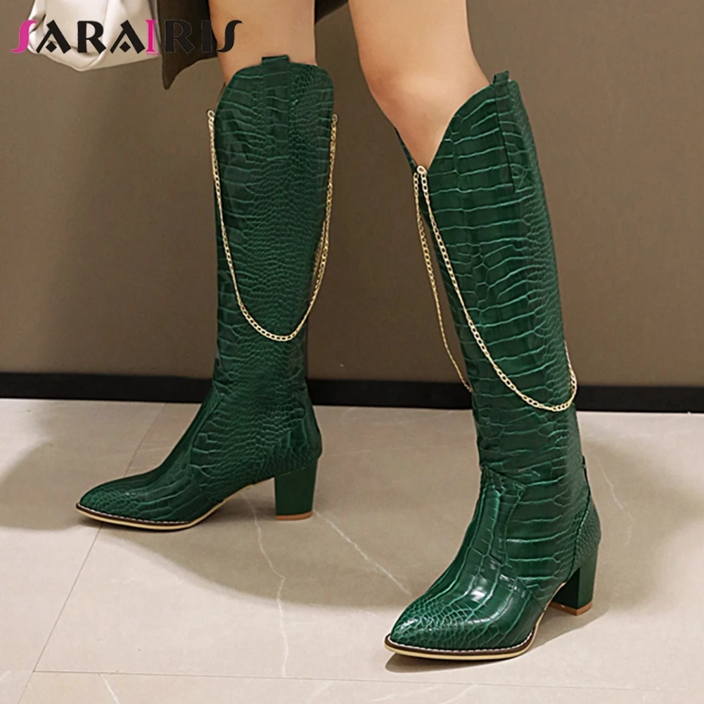 SARAIRIS/женские модные ботинки размера плюс 33-48 2020 г. Осенние женская обувь с острым