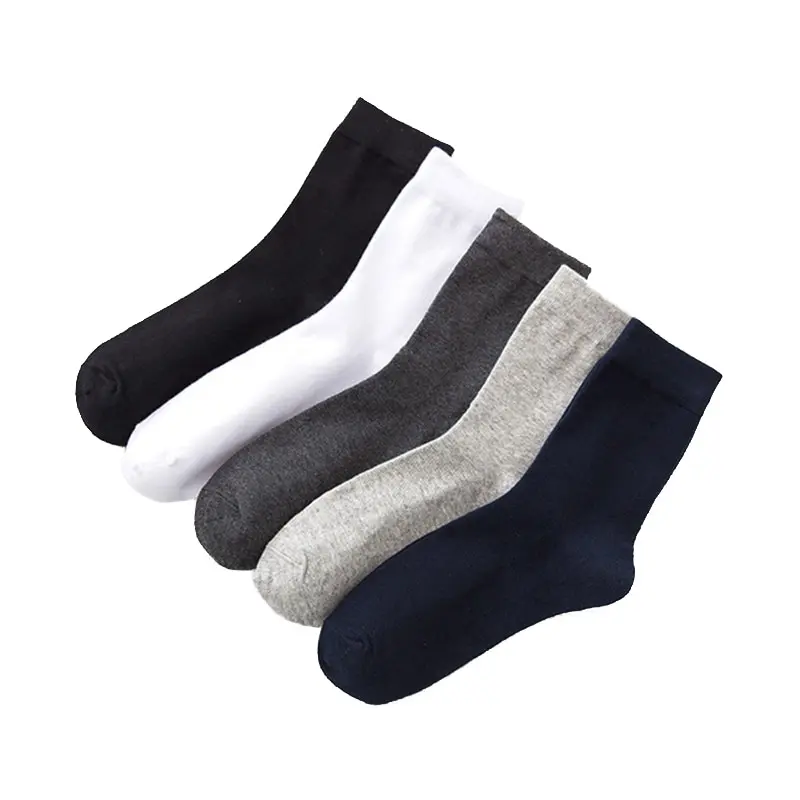 

5Pairs Brand New Men's Cotton Socks Black Business Fiber Socks Men Casual Breathable Male Long Socks Size38-45