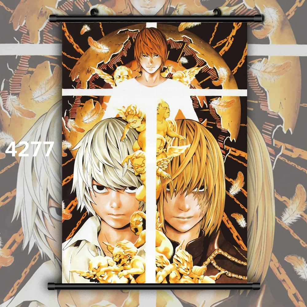 Настенный плакат с изображением героев аниме тетрадь смерти | Дом и сад