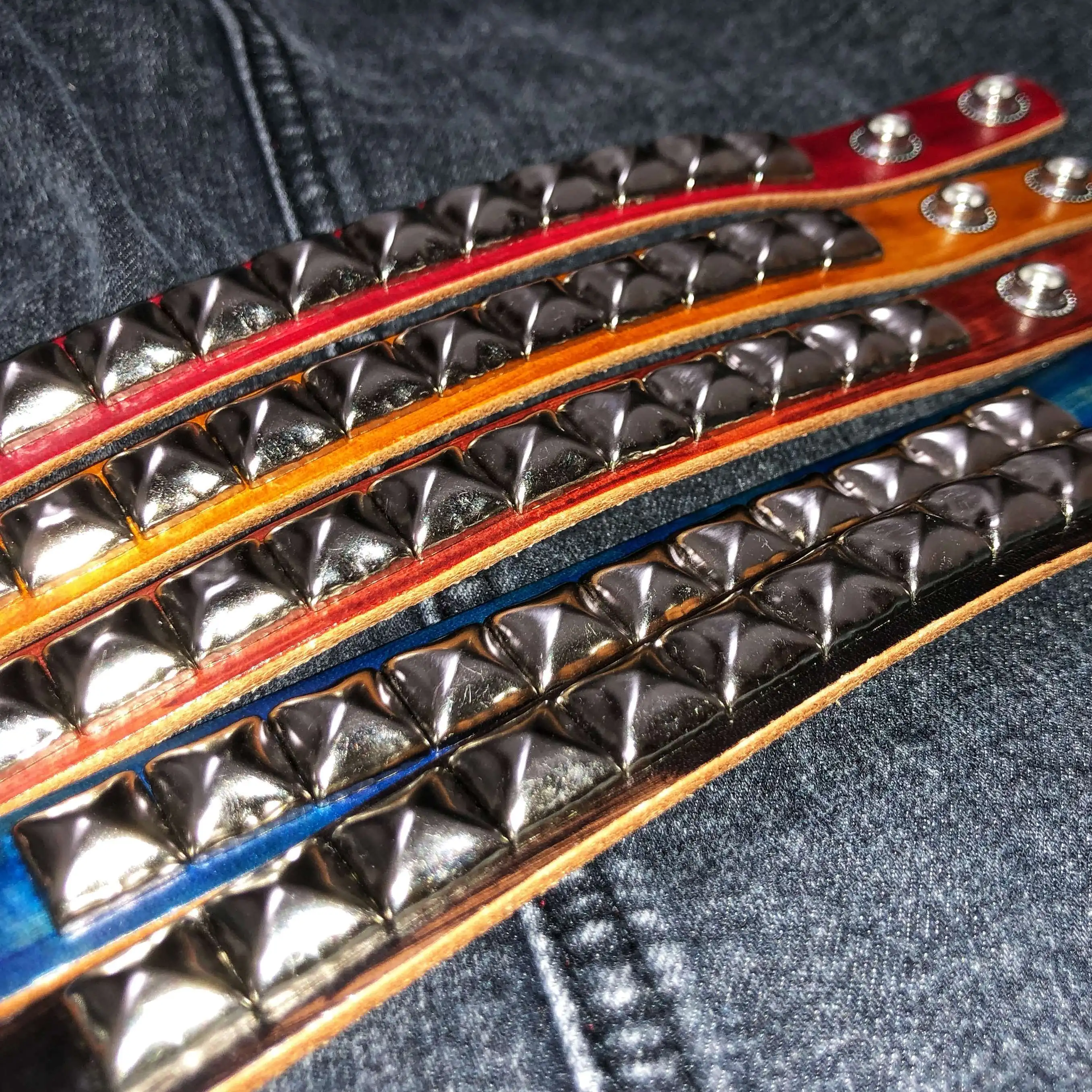 Пирамида сплав квадрат Шипованные Панк готики Рок Музыкальная Группа кожаный