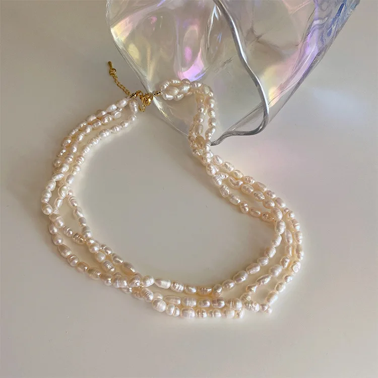 

French Retro Fresh Water Pearl Necklace Women's Super Fairy Gentle Temperament Fashion Neck Chain Clavicle Chain