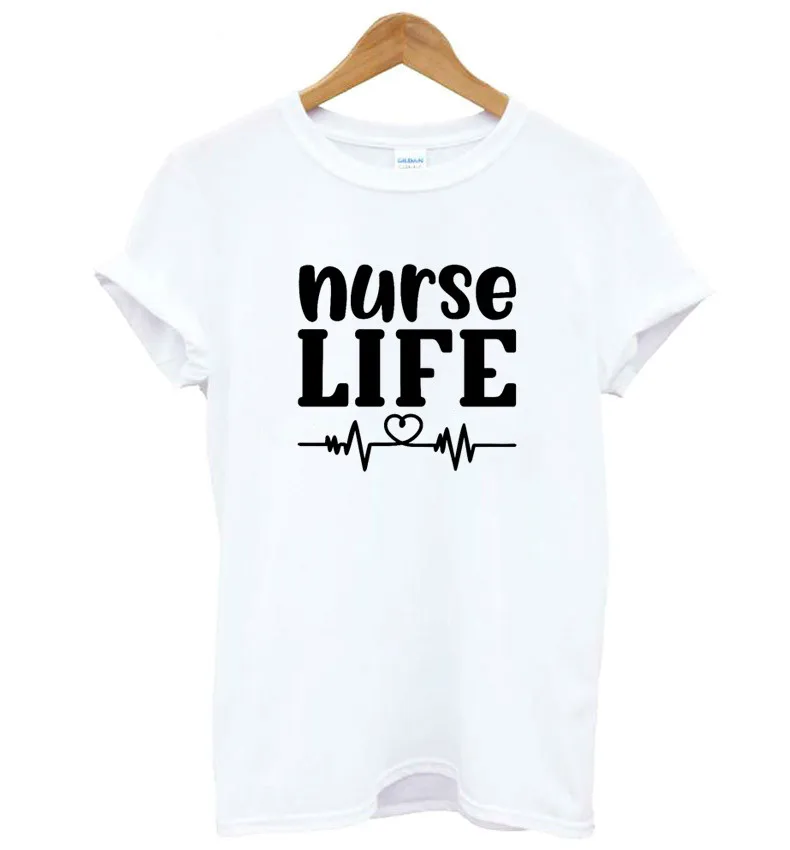 

Women T Shirt Nurse Life Heartbeat Print Tshirt Women Short Sleeve O Neck Loose T-shirt Ladies Causal Tee Shirt Tops Clothes