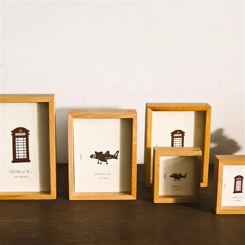

Double Sided Photo Frames DIY Children's Painting Display Wooden Picture Frame Wedding Couple Memories Desktop Decoration Albums