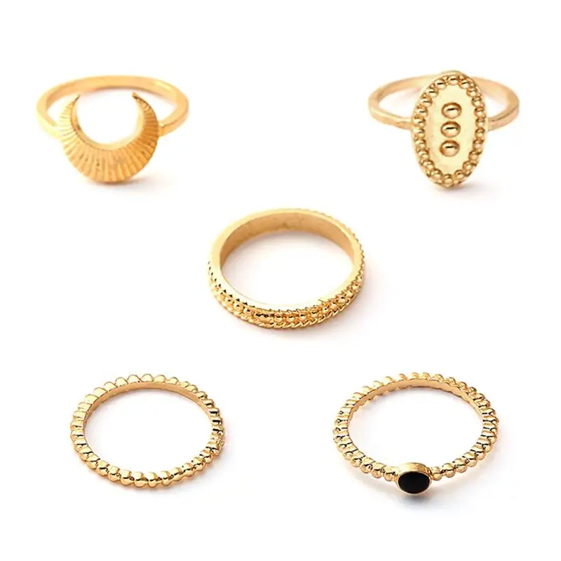 5 шт. набор колец для сустава луна бохо винтаж ретро стиль кольцо на палец модные