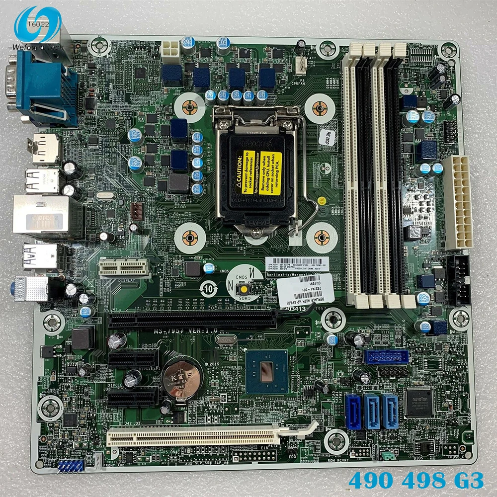 

100% Working Desktop Motherboard For HP 490 498 G3 MT MS-7957 793741-001 793305-001 DDR4 LGA 1151 H170 System Board Fully Tested