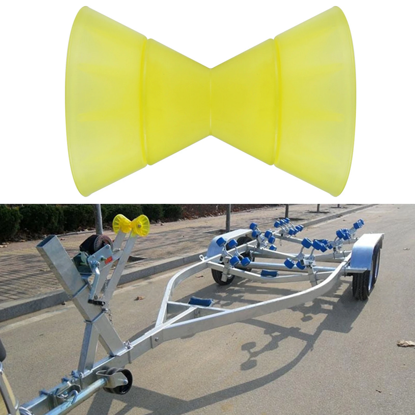 

1Pc Bow Roller for Tiedown Boat Yacht Trailer, Yellow Polyurethane Boat Trailer Roller, Trailer Parts 180mm/7inch