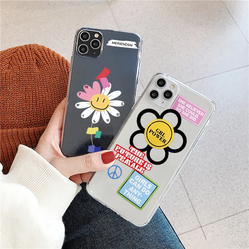Чехол для телефона в Корейском стиле девушек Power Flower iPhone 11 Pro MAX XR X XS чехол модный
