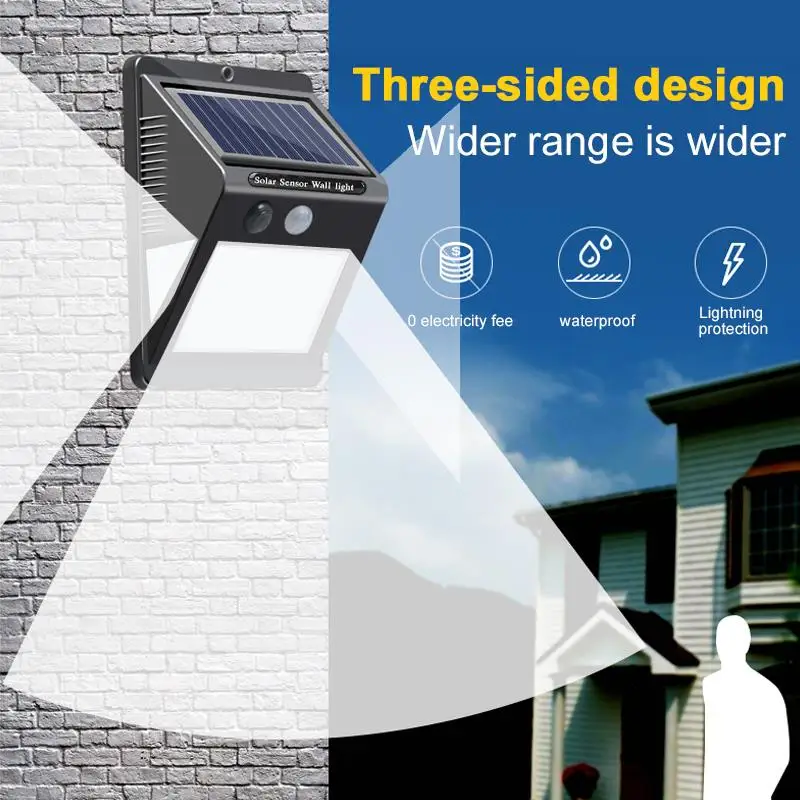 Eco-Friendly Street Lamp COB 60LED Fence Light Home Outdoor Wall Walkway Lights Solar Motion Sensor | Лампы и освещение