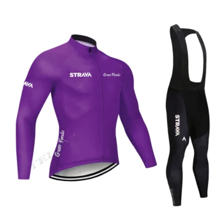 Long sleeve suit STRAVA road bike team 9D cojin de equitacion traje de primavera y otono camisa de manga larga jersey - Цвет: Long sleeve suit