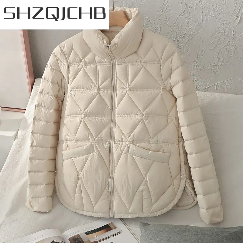

SHZQ осенне-зимнее белое пуховое пальто Женская куртка женская одежда 2021 Корейская ульсветильник пуховая куртка женские парки для зимы 20002
