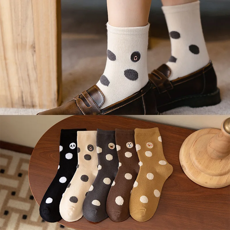 Новинка осенне-зимние женские носки-трубы с мультяшным принтом панды и