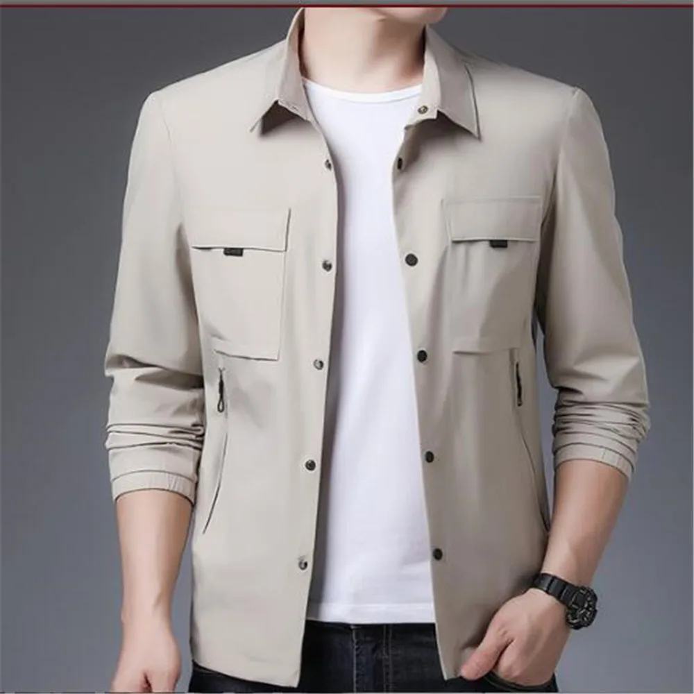

2020 New Spring Autumn Jacket Men's Fashion Casual Slim Handsome Clothes Coat Outerwear