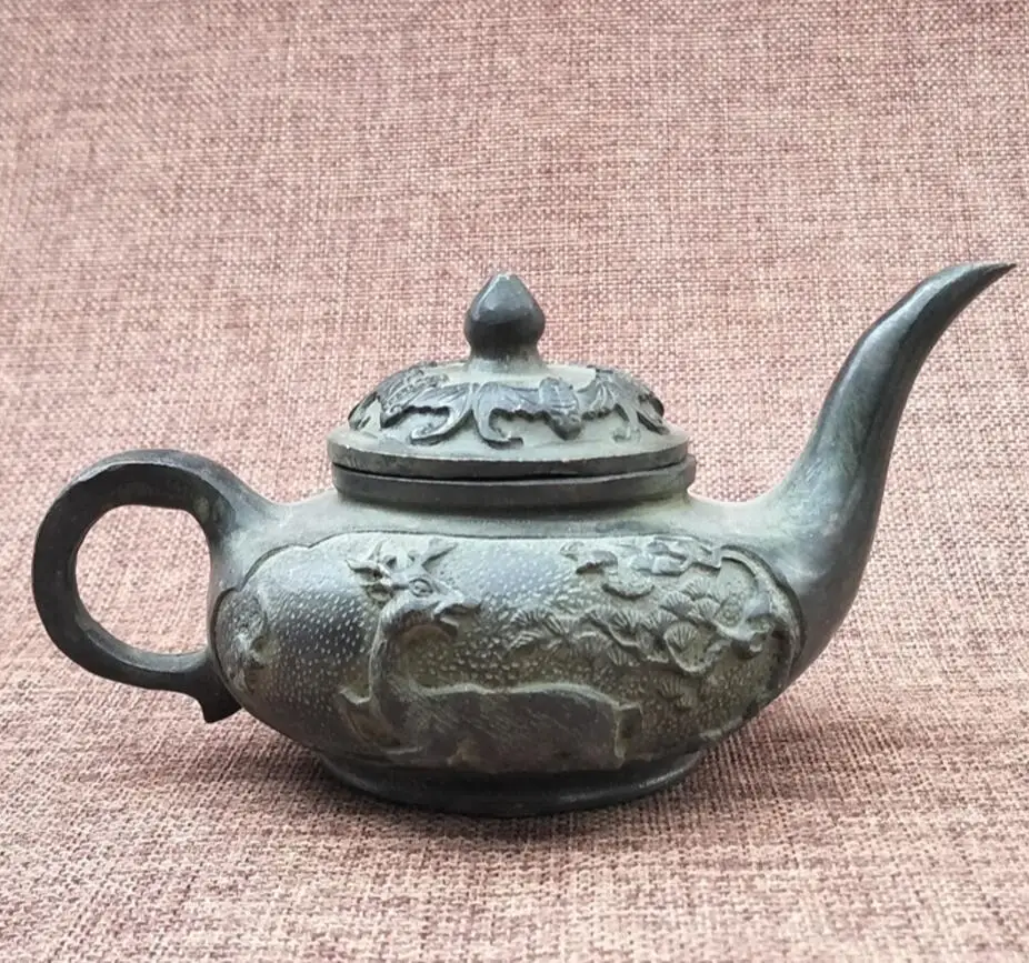 Медная статуя латунный чайник пять благословений мебель украшение для дома