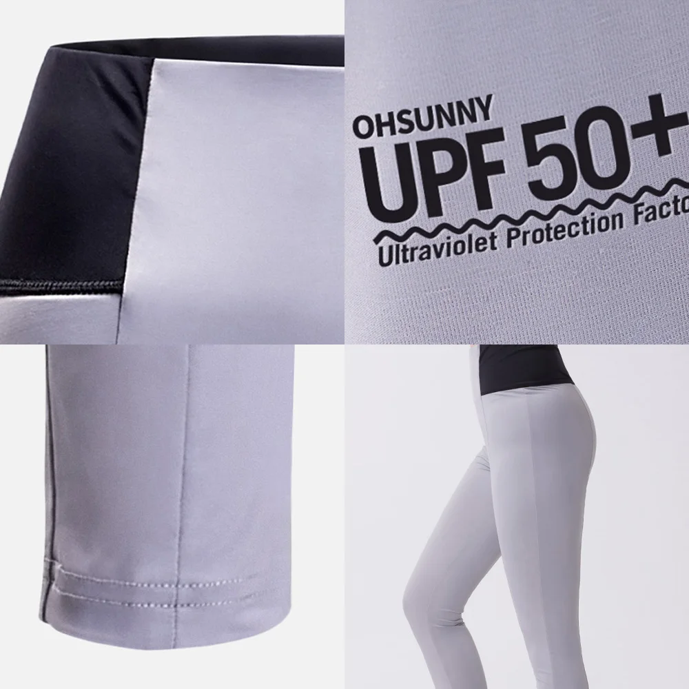 

OhSunny Leggings High Waist Sport Anti-UV Cooling Women Fitness GYM Workout Yoga Pants Butt Lift Tummy Control Running Tights