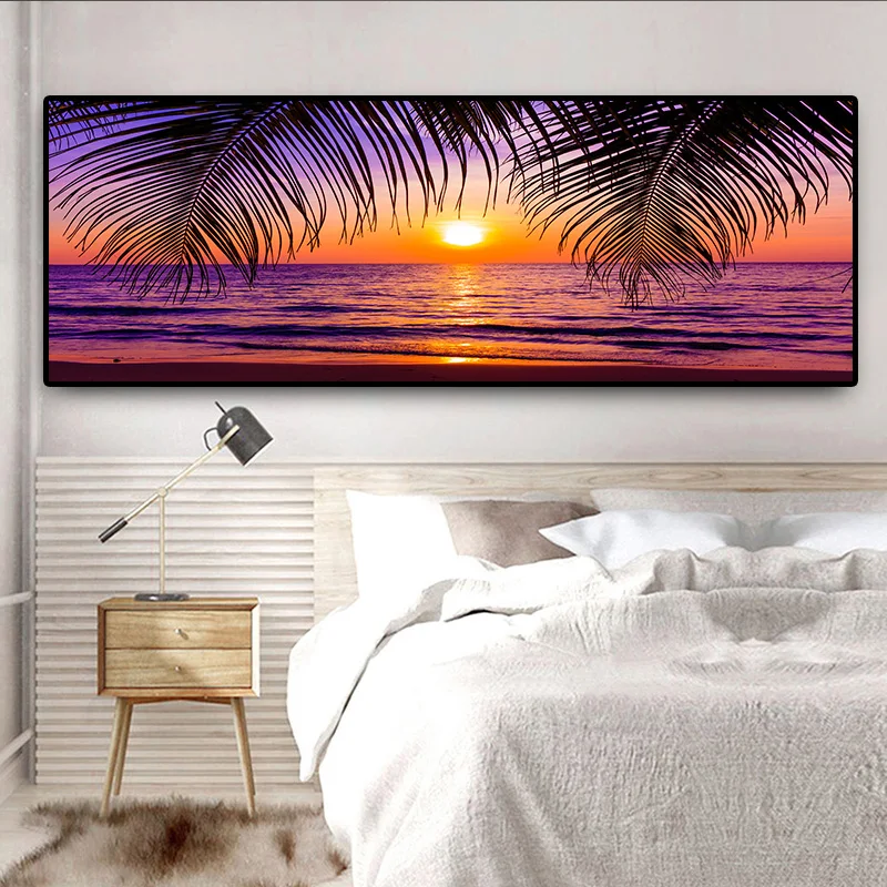 Sunsets Природный морской пляж Кокосовая пальма панорама пейзаж Куадрос | Отзывы и видеообзор