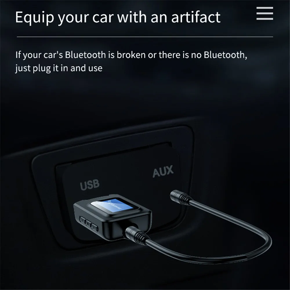 USB Bluetooth адаптер 5 0 приемник передатчик ЖК-дисплей аудио 3 мм AUX разъем стерео для