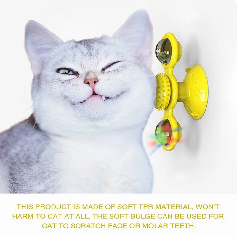 

Pet Toys For Cats Interactive Puzzle Training Turntable Windmill Ball Whirling Toys For Cat Kitten Play Game Cat Supplies`