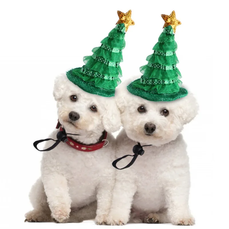 

Halloween Pet Hat Green Christmas Tree Hat for Pet Dog Cat Spoof Cap Party Role Playing Props Party Costume Headwear