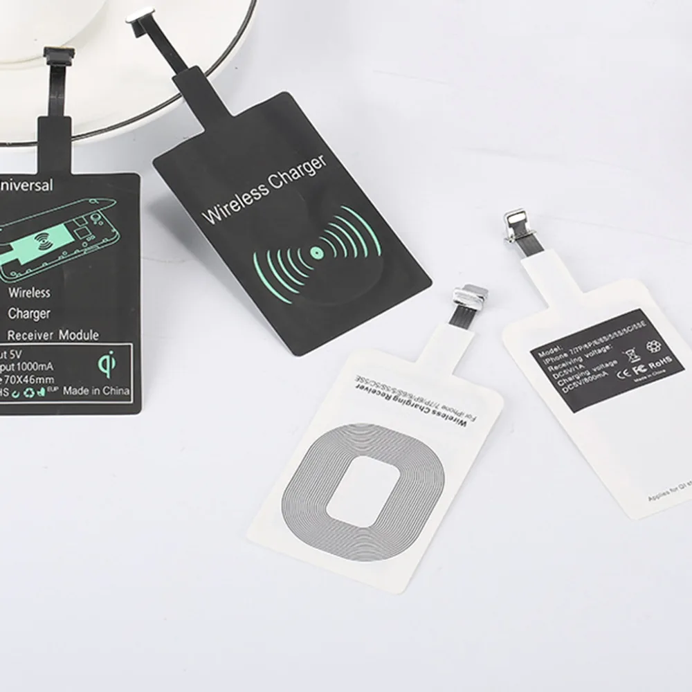 Qi Беспроводное зарядное устройство приемник зарядное устройство с ресивером Pad Coil для Lightning Dock Andriod Micro usb type C