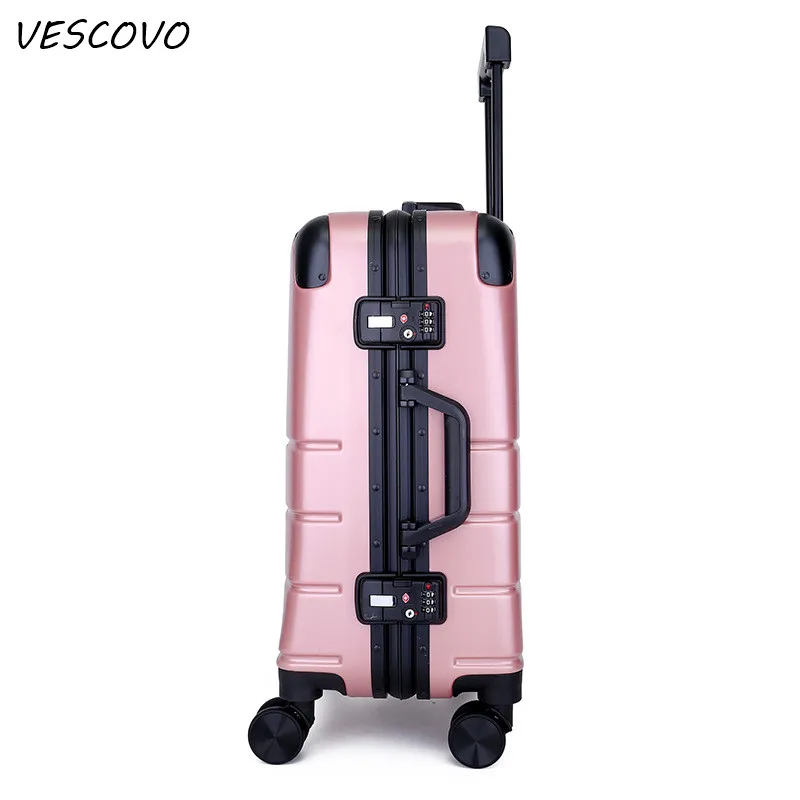 VESCOVO 20 &quot22&quot 24 &quot26 дюймов высокое качество 100% алюминиевый каркас багажный PC