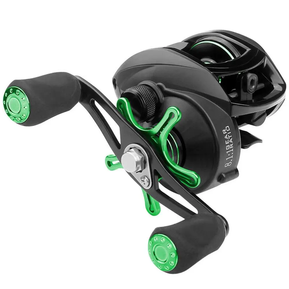 

Black Green CNC Wire Cup Dripping Wheel Fishing Reel Fishing Wheel Portable Spool Gear Metal Road Durable Practical
