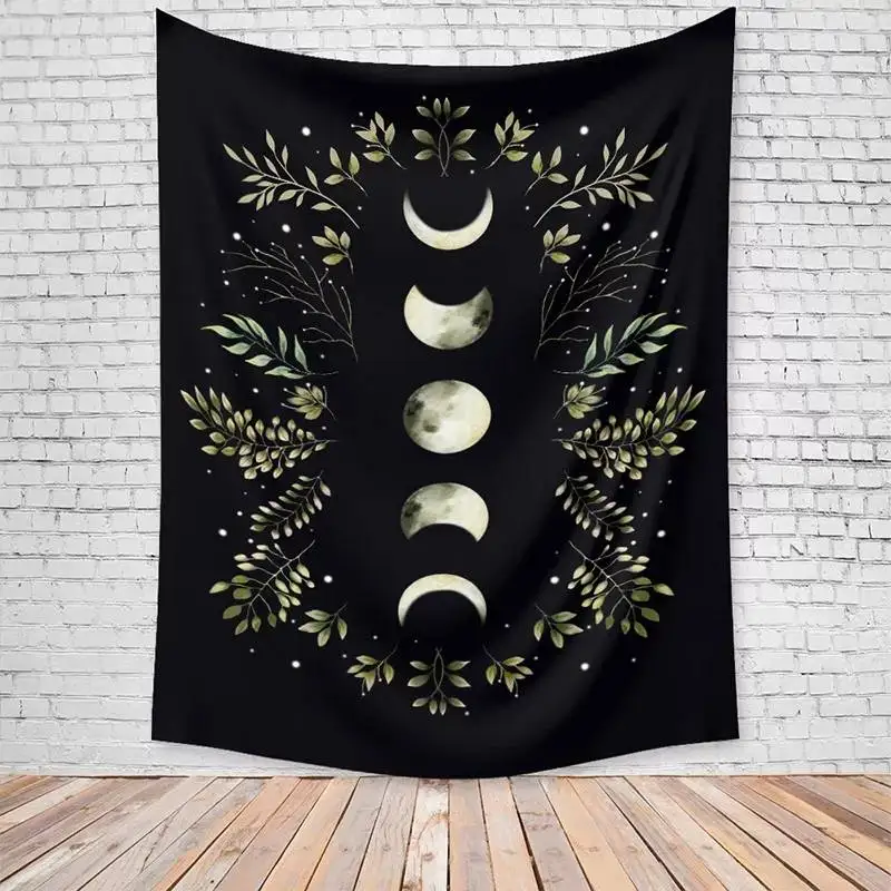 

Floral Tapestry Psychedelic Wall Hanging Moon Wall Carpet Bohemian Hippie Sunshine Tapestries Home Decor Couch Throw