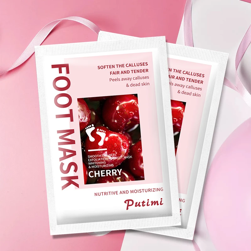 

PUTIMI 10packs Exfoliating Feet Peel Off Mask Foot Mask Peel Heel Cuticles Dead Skin Remove Pedicure Socks Whitening Foot Care