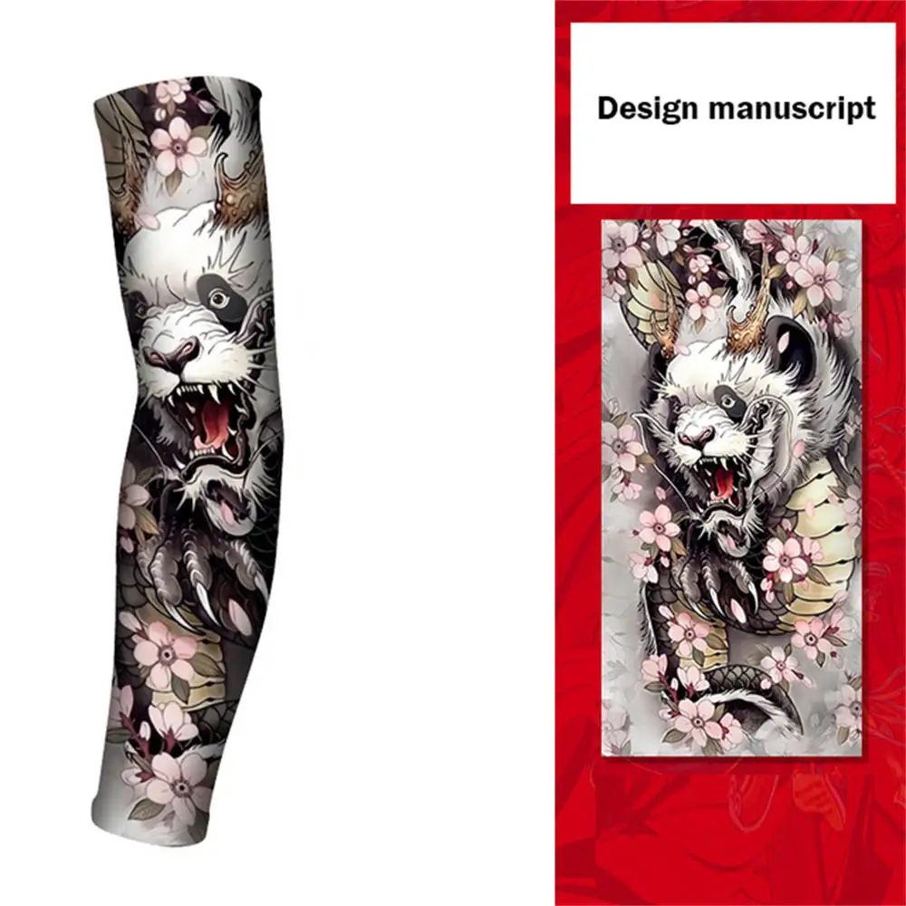 

Men Long Summer Tattoo Sleeves Seamless Armguard Sun Protection Cover Outdoor Gloves Driving Ice Silk Women Arm Sleeves