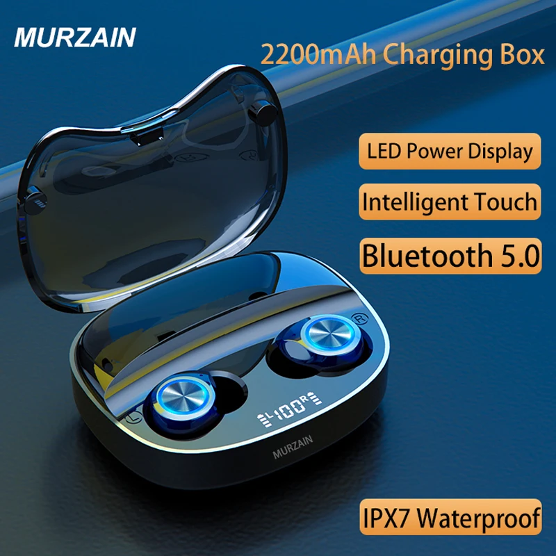 MURZAIN Wireless Bluethooth Earphones With HD Sound Noise Reduction Earphone IPX7 Waterproof Intelligent Touch Earbuds | Электроника