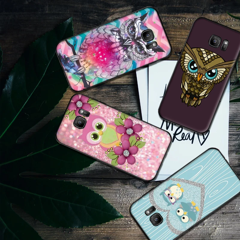 Cute Owl soft silicone Phone Case for Samsung Galaxy S6 S8 Edge S7 S9 Plus S10 S10E Note 9 8 Cover | Мобильные телефоны и