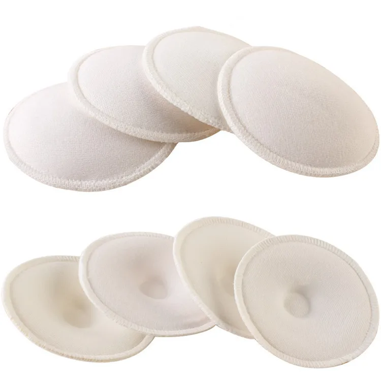 Almohadillas de algod&oacute;n para lactancia de beb&eacute;, almohadillas suaves absorbentes, lavables y reutilizables, accesorios de lactancia, insertos de sujetador de maternidad para mam&aacute;, 4 Uds.-2