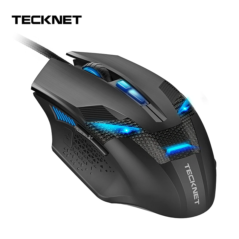 TeckNet 8 кнопочная оптическая Проводная игровая мышь RGB светодиодный Премиум 7000 dpi сенсор эргономичная компьютерная геймерская мышь для ПК ноутбук Настольный