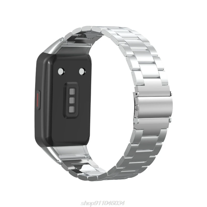 

Replacement Strap Honor Band 6 Smart Watch Double Snap Buckle Three Beads Solid Stainless Steel Strap Fashio J13 21 Dropshipping