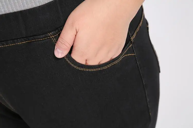 2XL-9XL Autumn Winter Large Size jean Women Casual High Waist Stretch Pencil Denim Pants 6XL 7XL 8XL Plus size Jean Trouser