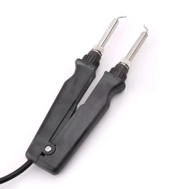 

902 ESD SMD Double Soldering Iron Tweezer Handle Clip Heating Plier Soldering Station Accessories R9UF