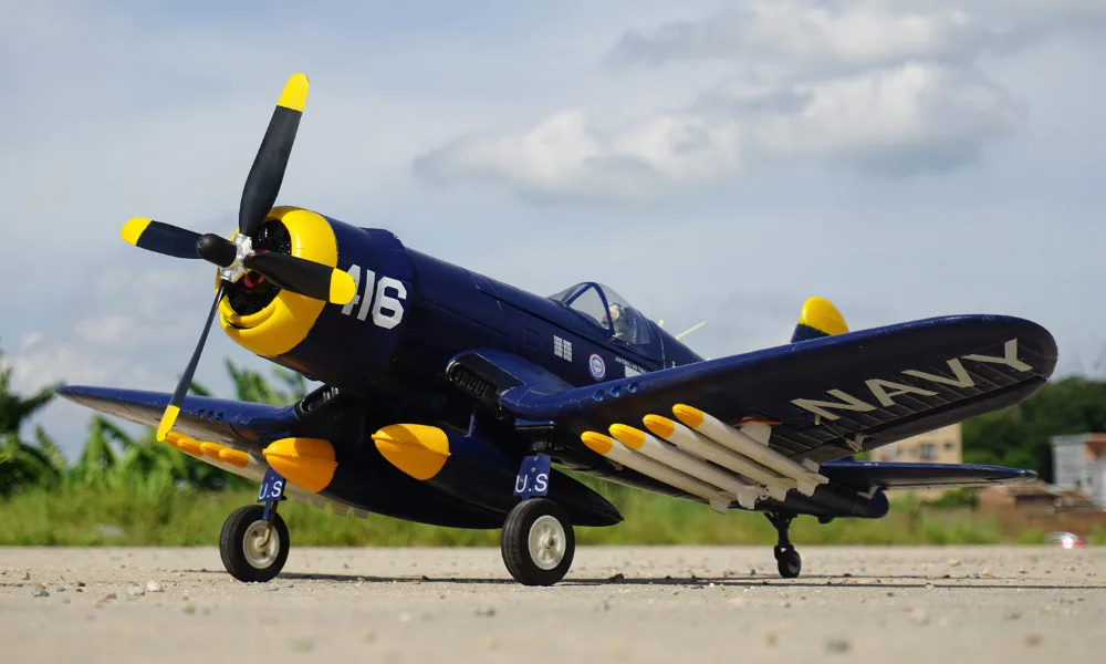 RC игрушечный самолет Уникальный 1200 мм F4U EPO модель с выдвижным шасси PNP