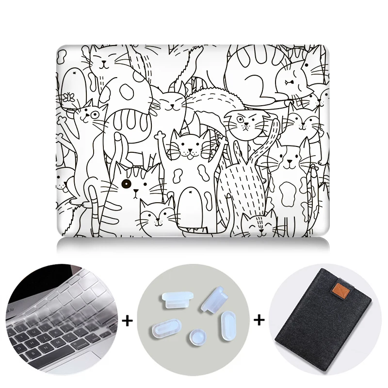 Чехол MTT для Macbook Air Pro retina 11, 12, 13, 15 дюймов, сенсорная панель, милый чехол с мультяшными животными для macbook Air 13,3, чехол для ноутбука - Цвет: MB09