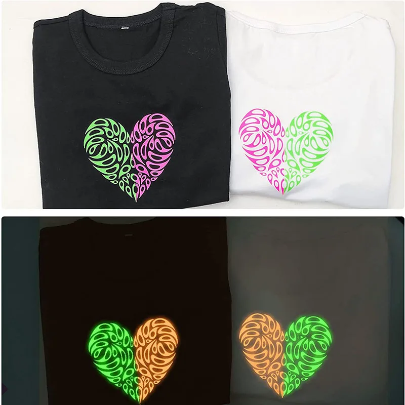 9 Colors Glow in The Dark Heat Transfer Vinyl Neon HTV Noctilcent Iron on for Fabric T-Shirts Free Shipping | Дом и сад