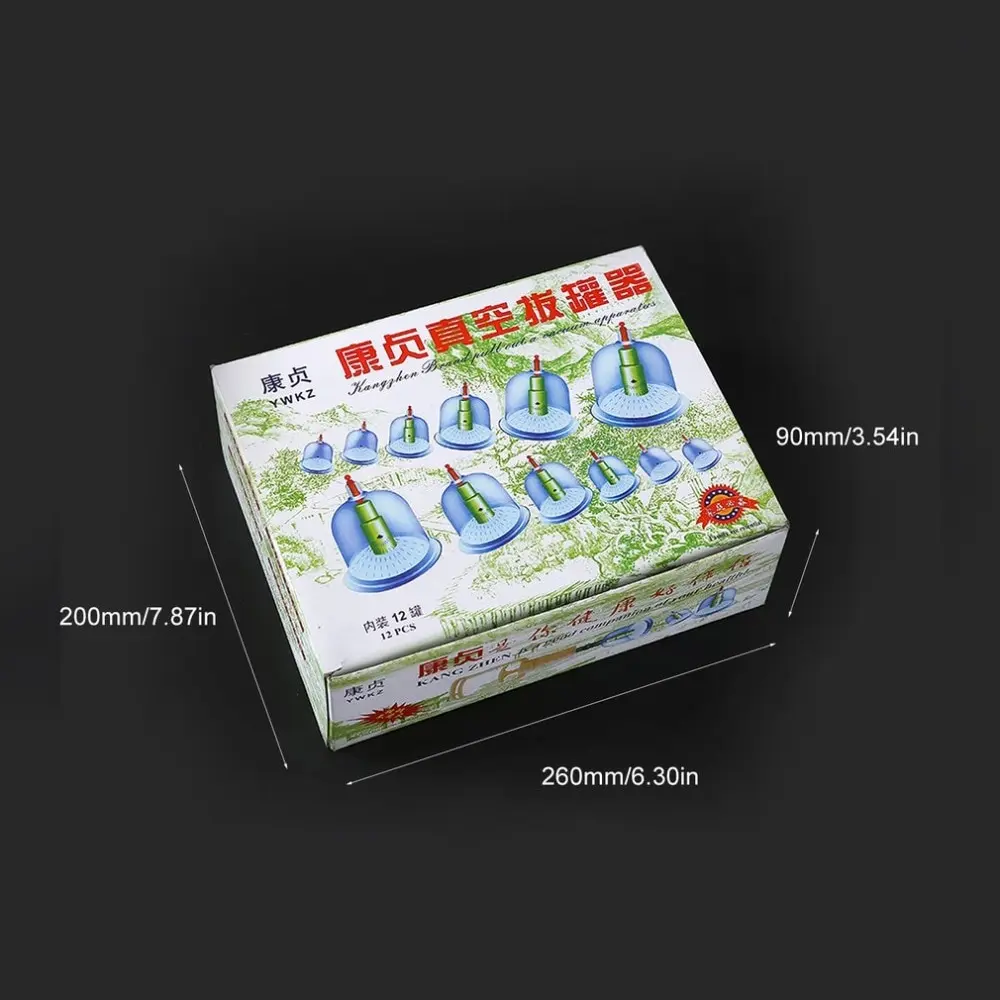 

Healthy 6/12 Cups Medical Vacuum Cans Cupping Cup suction Cellulite Suction Cup Therapy Massage jars Anti-cellulite Massager