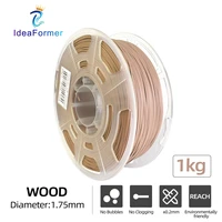 ideaformer wood filament 1 75mm 1kg2 2 lbs transparent spool based on pla contain wood powder printing material for 3d printer