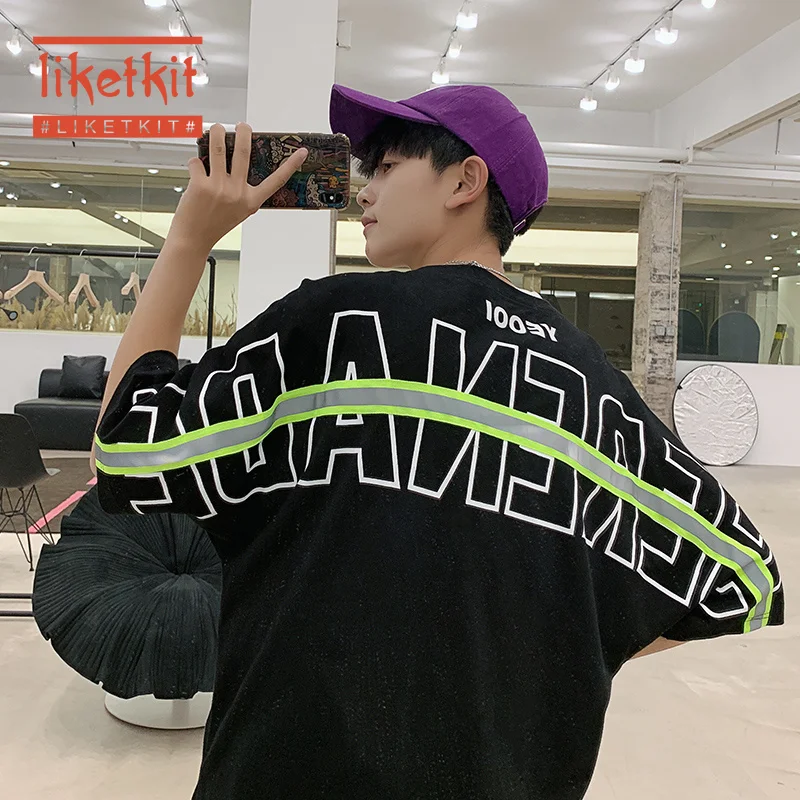Liketkit 2019 корейская мода футболка для мужчин уличная одежда лето хип хоп стиль