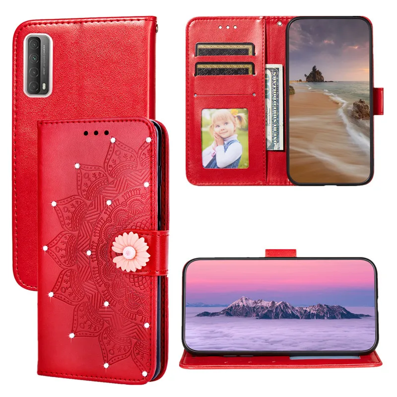 

For Huawei P smart 2021 Cases 6.67" mandala flowers Silicon Phone Cover On P Smart 2021 Bumper PU leather Funda Shell Etui Bag