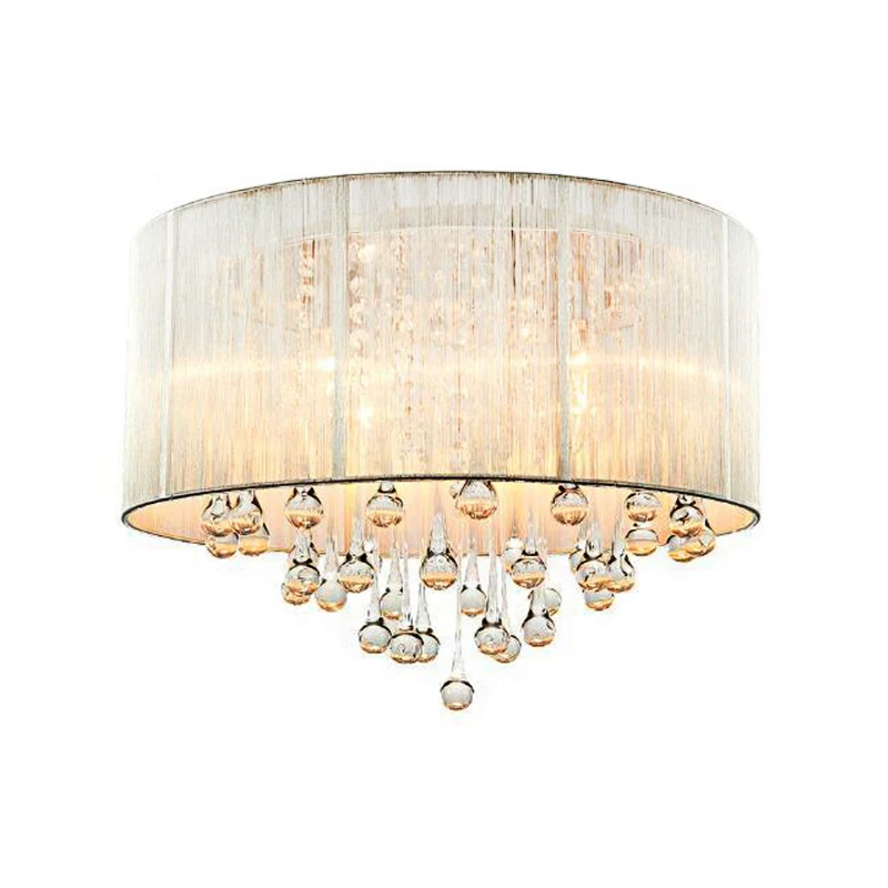 Современные тканевые хрустальные светодиодные декоративные лампы потолочные