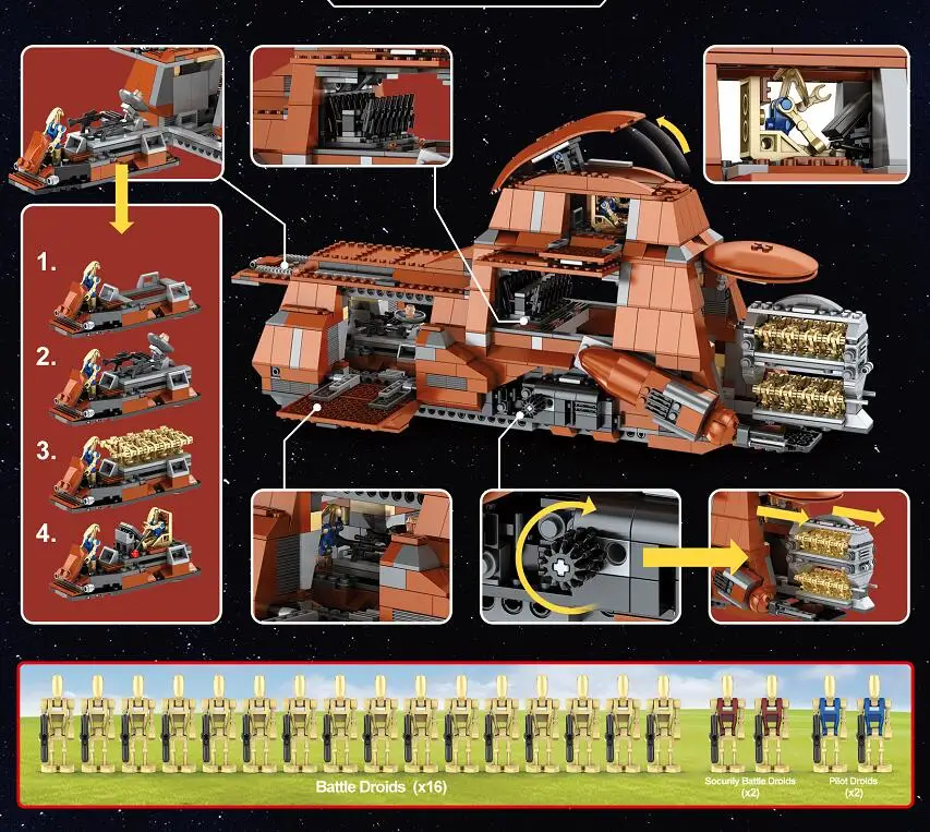 

NEW MOC-05069 Star Plan MTT Containerized Troop Carrier Assemable Building Model DIY Bricks Toys for Children Gifts