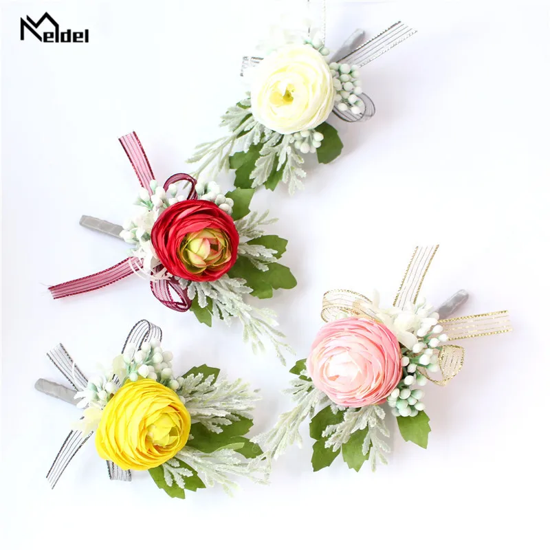 Meldel бутоньерка мужской свадебный браслет для подружек невесты шелковые розы