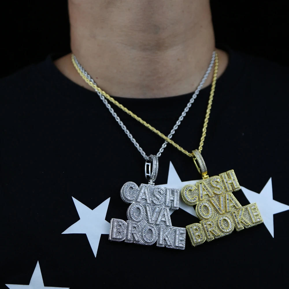 Ожерелье мужское с кулоном в виде буквы из фианита 5 А