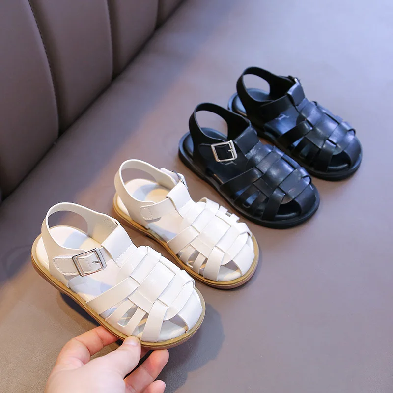 Сандалии для девочек летние уличные мягкие резиновые сандалии с перекрестными