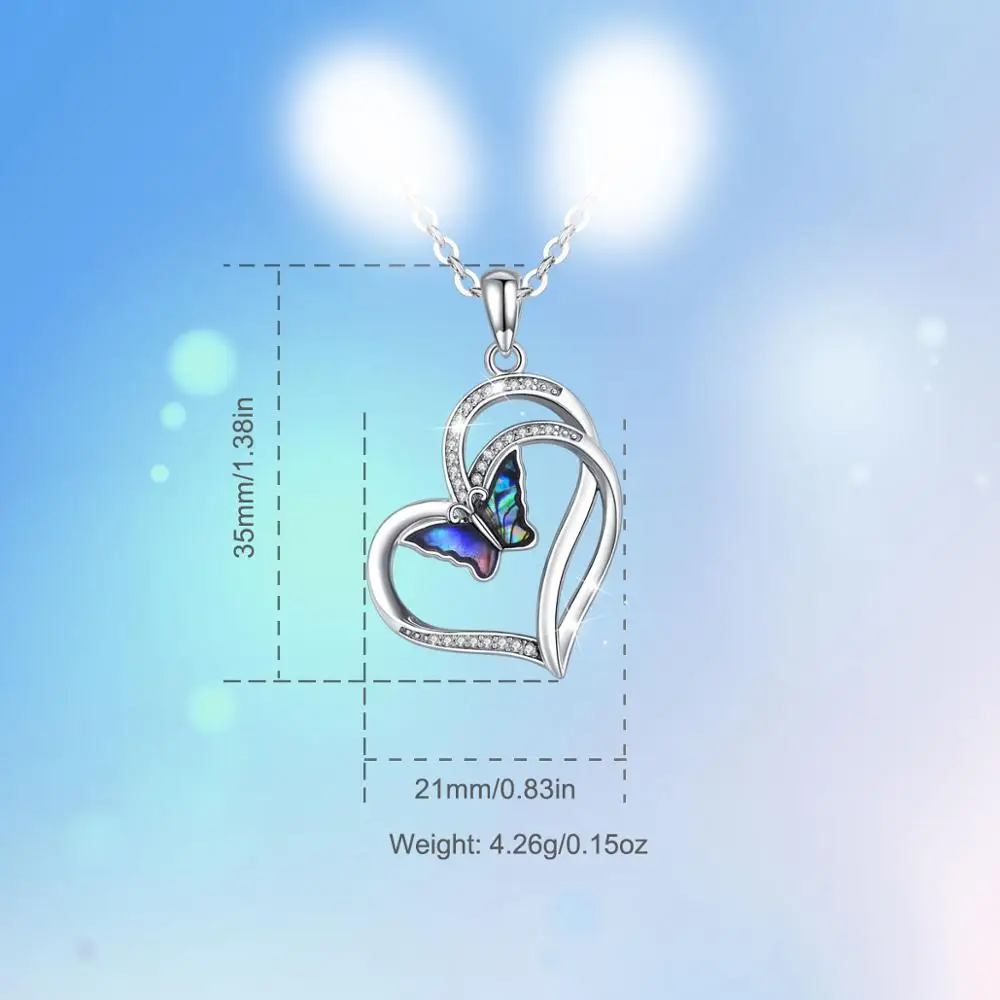 Eudora Real 925 Sterling Silver Blue Flying Butterfly Pendant Mother of Pearl Necklace Fine Jewelry for Women Elegant Gift D603 on - Кулон-бабочка Eudora Real из настоящего серебра 925 пробы с изумрудно-голубыми крыльями и вставкой из перламутра на ожерел
